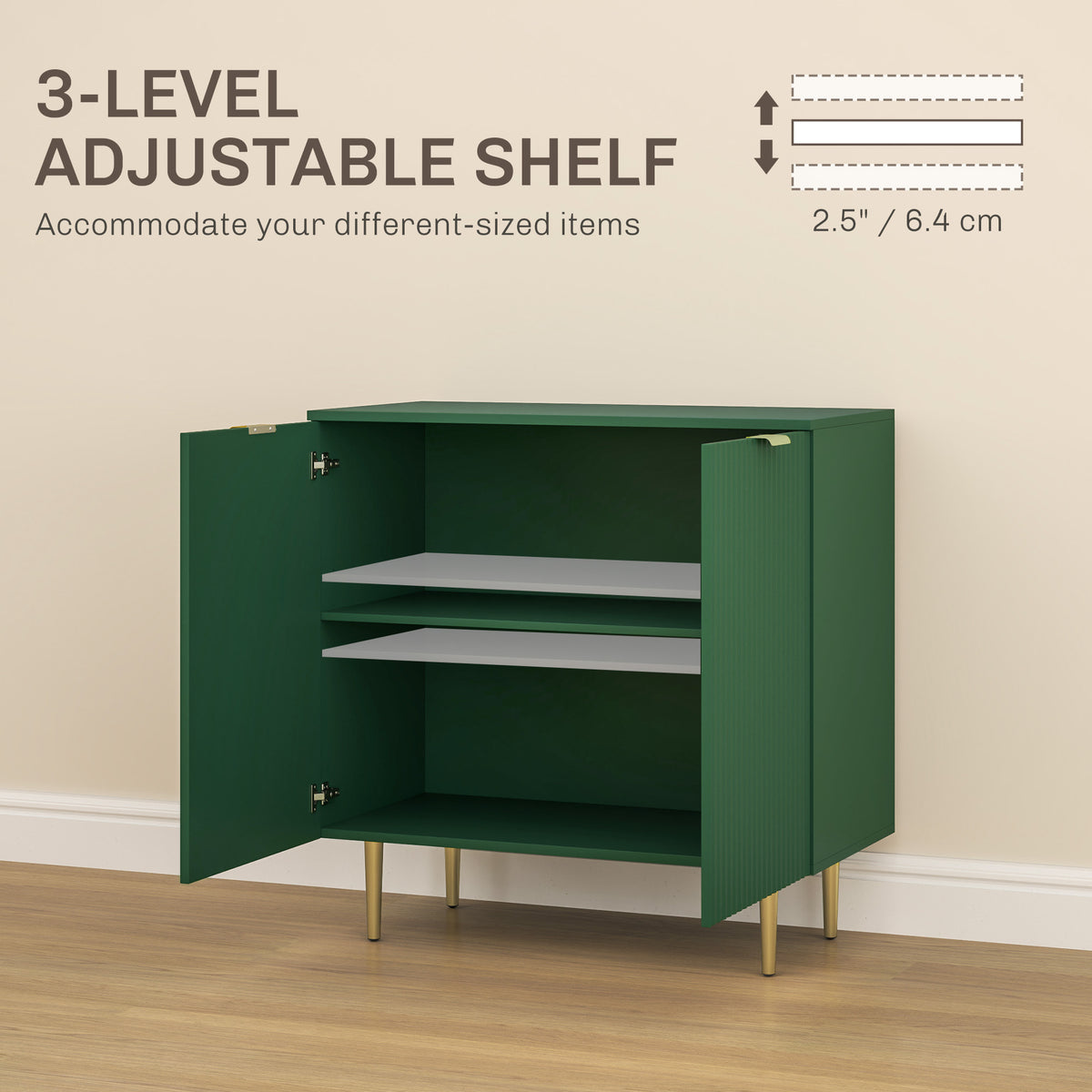 Modern Sideboard Buffet Cabinet - Green 31.5" MDF-Home Furnishings > Kitchen & Dining Furniture > Bar Cabinets-DECOROLALA