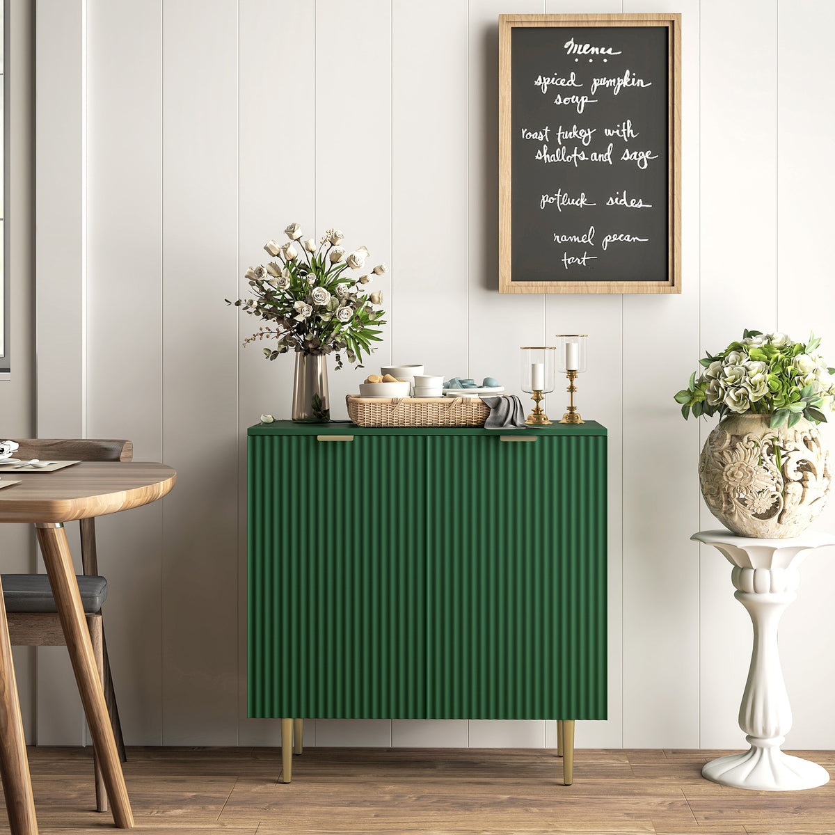 Modern Sideboard Buffet Cabinet - Green 31.5" MDF-Home Furnishings > Kitchen & Dining Furniture > Bar Cabinets-DECOROLALA