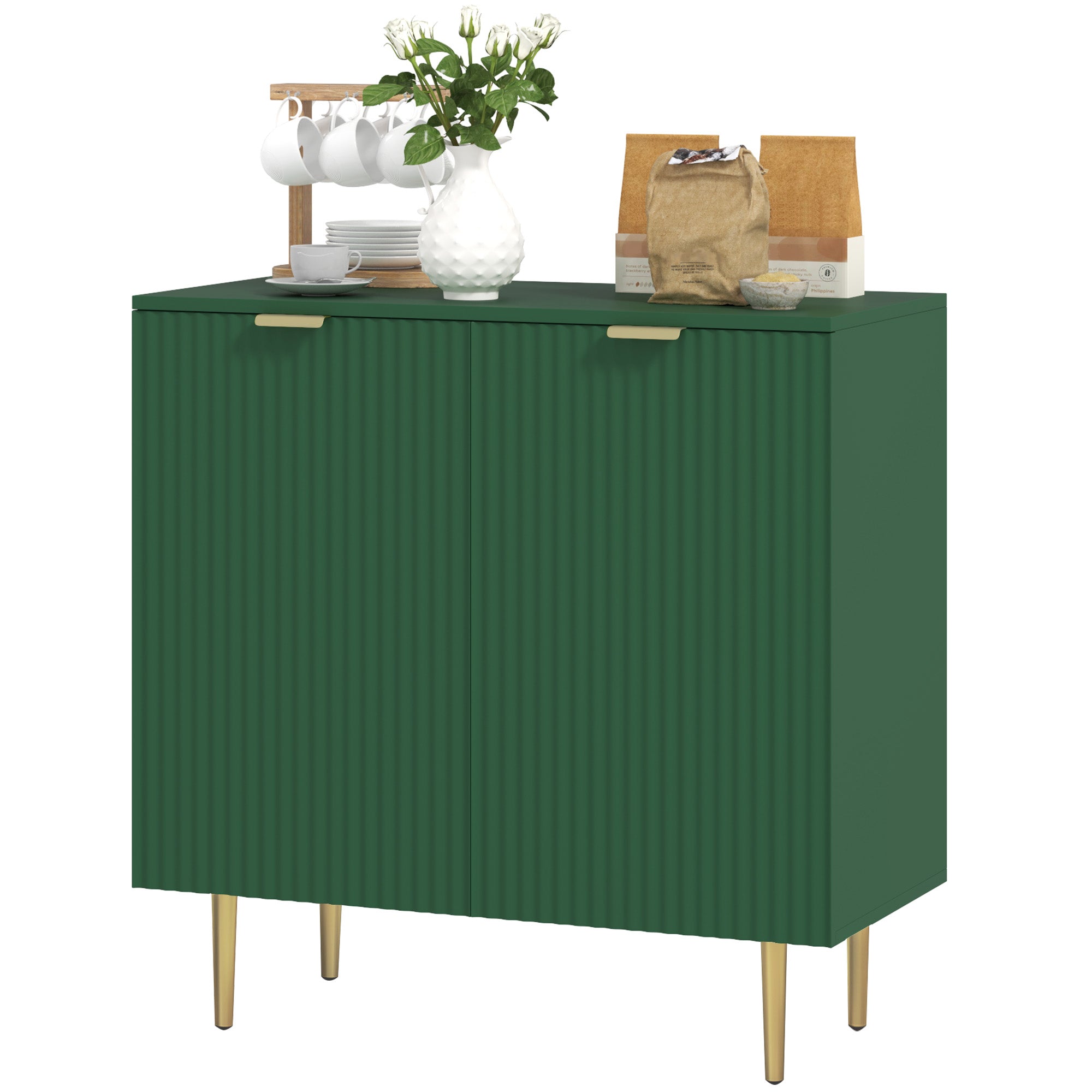 Modern Sideboard Buffet Cabinet - Green 31.5" MDF-Home Furnishings > Kitchen & Dining Furniture > Bar Cabinets-DECOROLALA