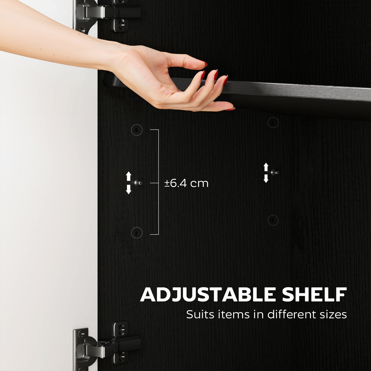 Modern Sideboard Cabinet - Black Chevron 36" Buffet-Home Furnishings > Storage & Organization > Storage Cabinets-DECOROLALA