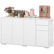 Modern Sideboard Cabinet - White 55" Push-Open 2 Drawers-DECOROLALA