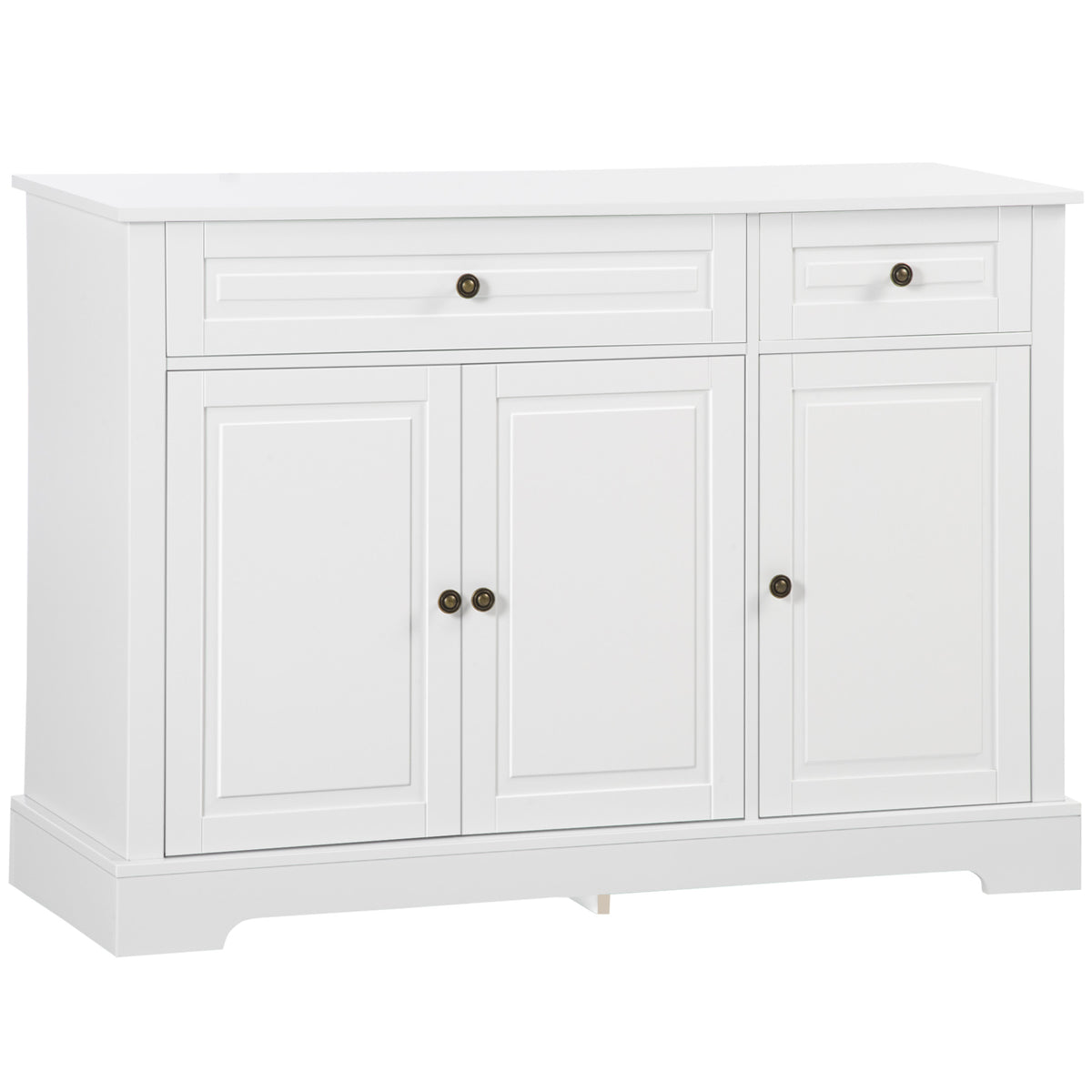 Modern Sideboard Cabinet - White with 2 Drawers & Shelves-Sideboards & Buffets-DECOROLALA