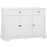 Modern Sideboard Cabinet - White with 2 Drawers & Shelves-DECOROLALA