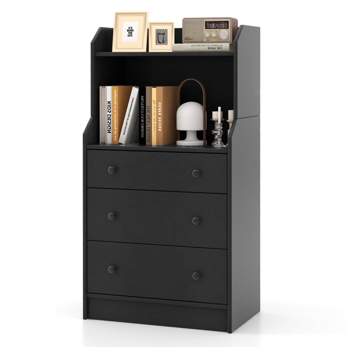 Modern Storage Dresser - Black (min order qty 2)-Dressers & Chests-DECOROLALA