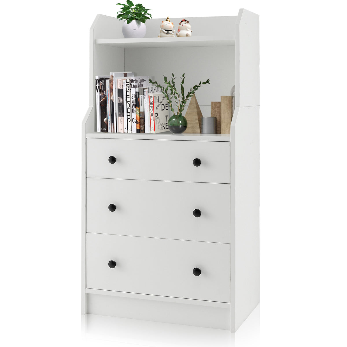 Modern Storage Dresser - White (Min Order Qty 2)-Dressers & Chests-DECOROLALA