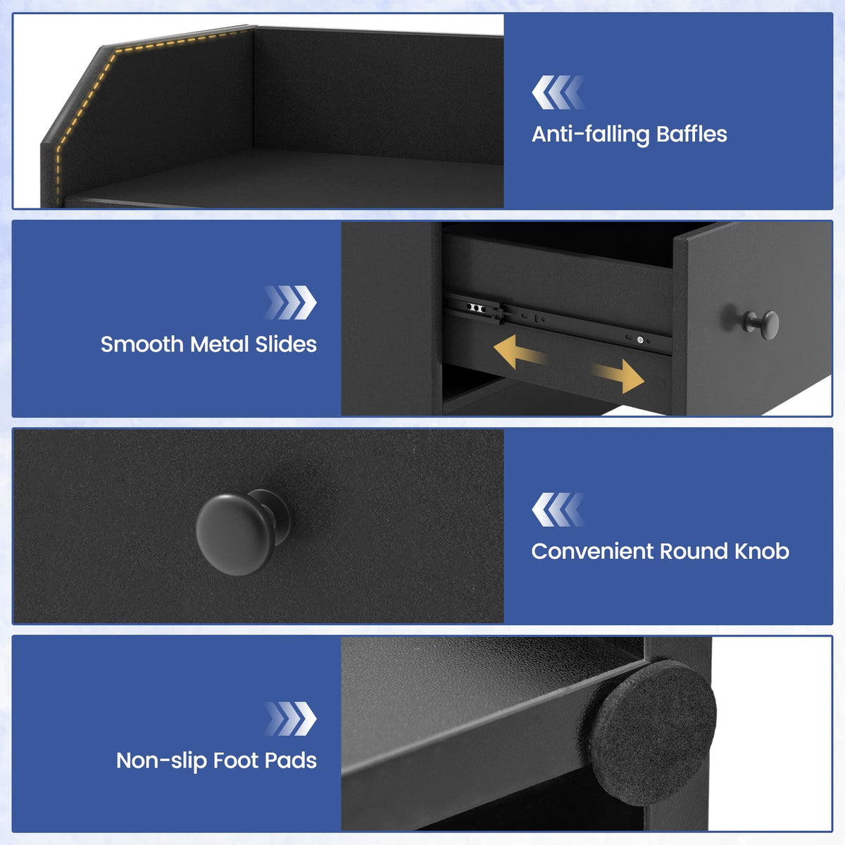 Modern Storage Dresser - Black (min order qty 2)-Dressers & Chests-DECOROLALA