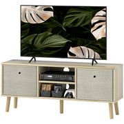 Modern TV Stand Cabinet with Foldable Drawers and Shelves for Living Room, Bedroom, Natural-Home Furnishings > Living Room Furniture > TV¬†Stands-DECOROLALA