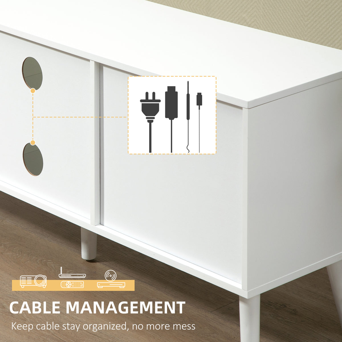 Modern TV Stand for 50" TV - White and Grey 43"-Home Furnishings > Living Room Furniture > TV¬†Stands-DECOROLALA