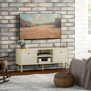 Modern TV Stand for 50" TV with Fabric Drawers - Natural-TV Stands-DECOROLALA