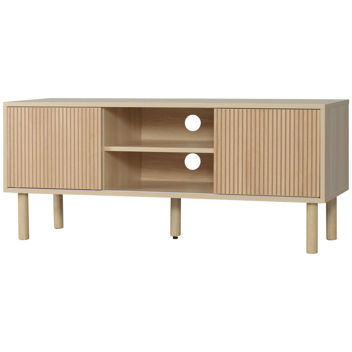 Modern TV Stand for TVs up to 50" - Natural Wood Finish-Home Furnishings > Living Room Furniture > TV¬†Stands-DECOROLALA
