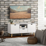 Modern TV Stand for TVs up to 50" - White 43" Wide-TV Stands-DECOROLALA