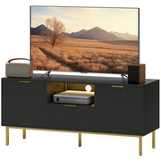 Modern TV Stand for TVs up to 50" with RGB LED Lights - Black-Home Furnishings > Living Room Furniture > TV¬†Stands-DECOROLALA