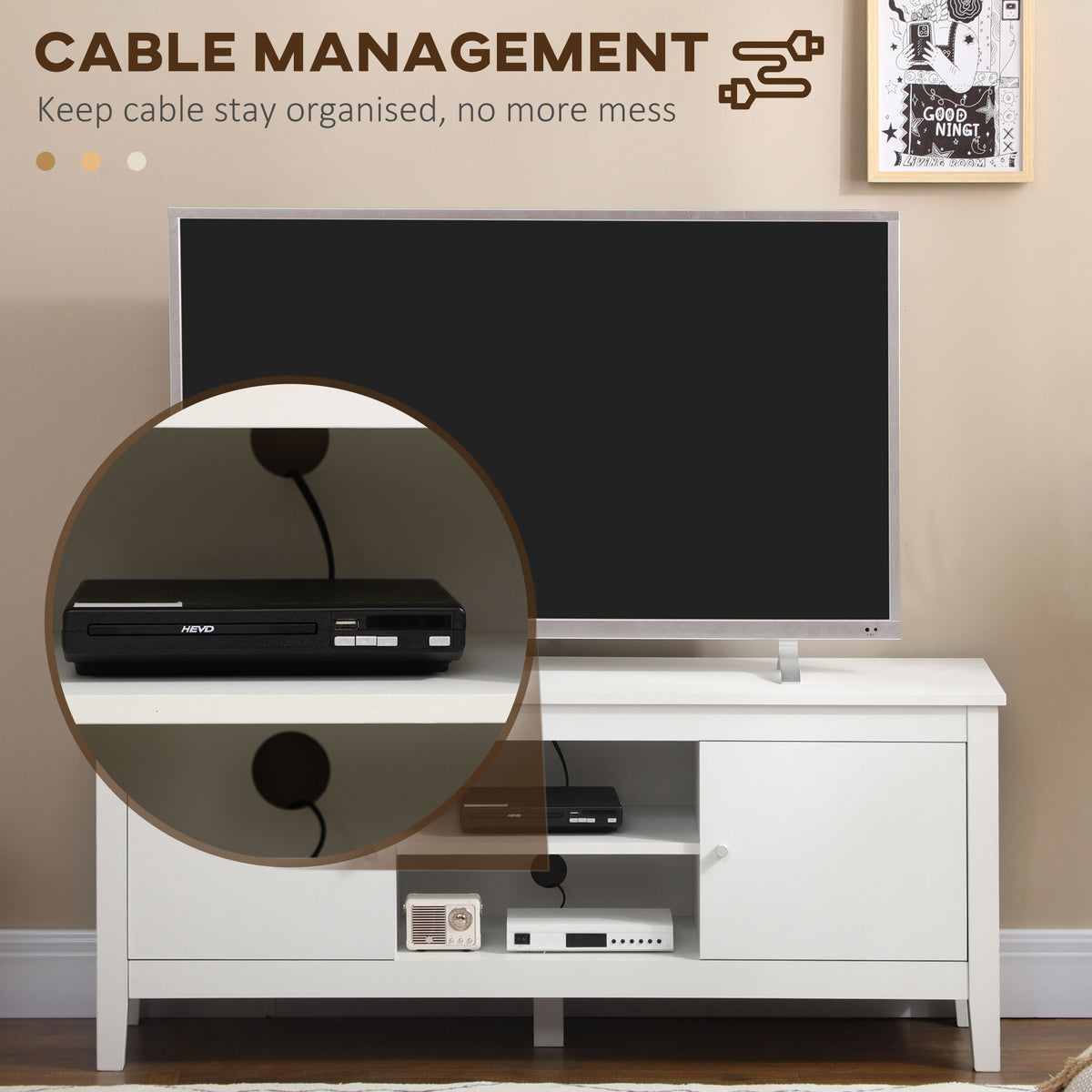 Modern TV Stand for TVs up to 55" - White 47.2"-Home Furnishings > Living Room Furniture > TV¬†Stands-DECOROLALA