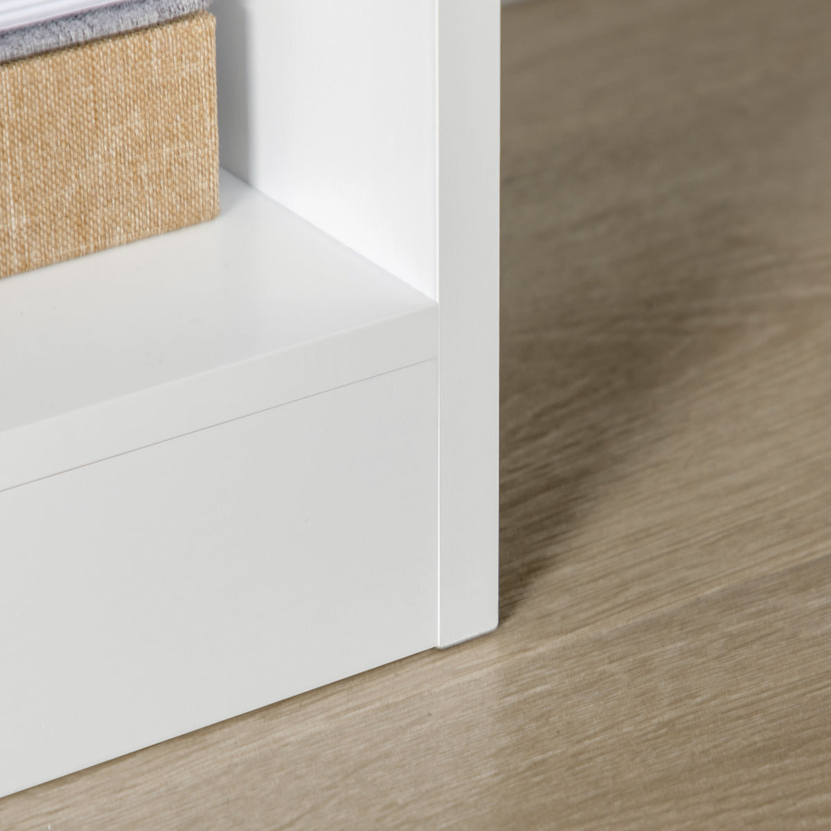 Modern Tall Bookshelf with Drawer - White MDF 62" H-Home Furnishings > Storage & Organization > Bookshelves & Bookcases > White Bookshelves-DECOROLALA