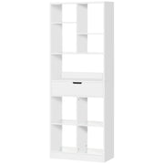 Modern Tall Bookshelf with Drawer - White MDF 62" H-Home Furnishings > Storage & Organization > Bookshelves & Bookcases > White Bookshelves-DECOROLALA