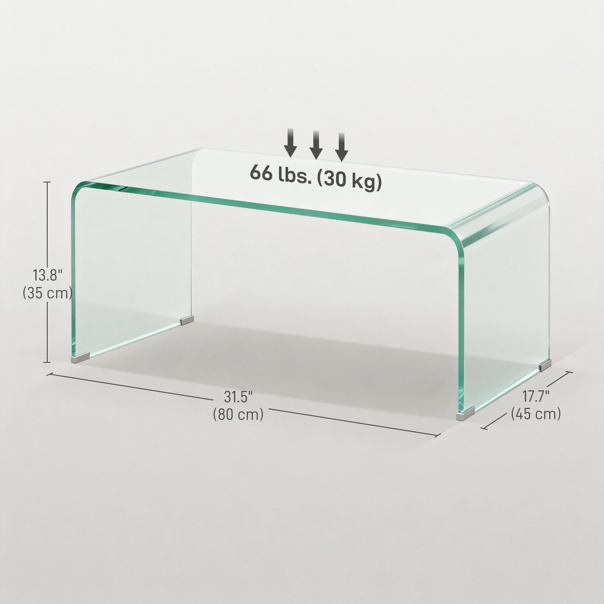 Modern Tempered Glass Coffee Table - Clear 31.5"W-DECOROLALA