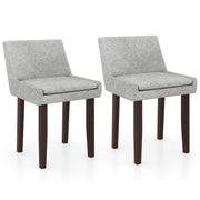 Modern Upholstered Fabric Side Leisure Chair Set of 2-Gray-Dining Chairs-DECOROLALA