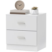 Modern White Nightstand - 2-Drawer Bedside Table-Home Furnishings > Bedroom Furniture > Bedside Tables-DECOROLALA