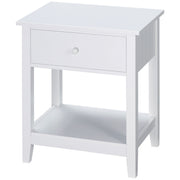 Modern White Nightstand - Side Table with Drawer and Shelf-Home Furnishings > Living Room Furniture > Side¬†Tables-DECOROLALA
