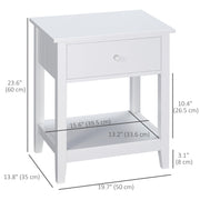 Modern White Nightstand - Side Table with Drawer and Shelf-Home Furnishings > Living Room Furniture > Side¬†Tables-DECOROLALA