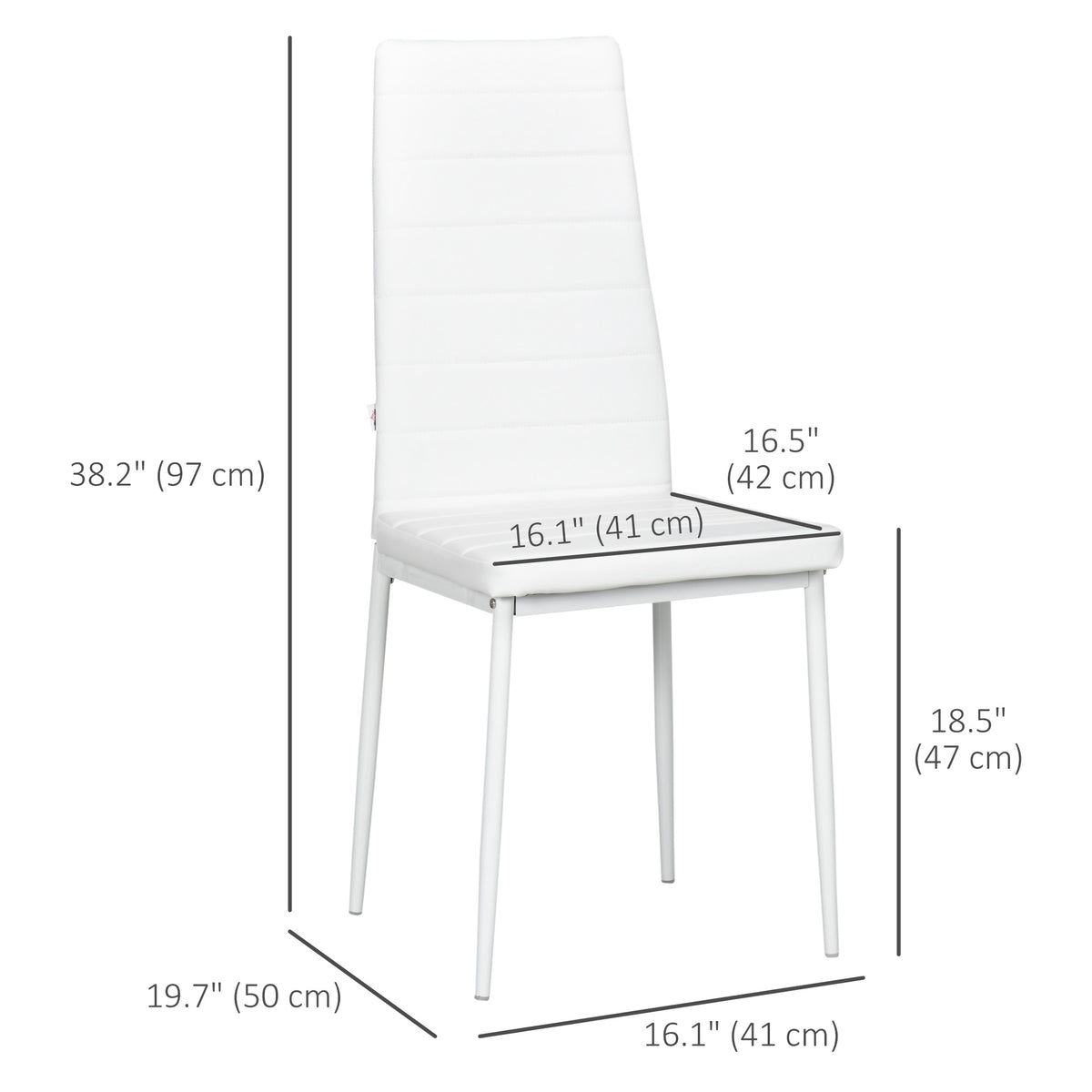 Modern White PU Leather Dining Chairs - Set of 4-Dining Chairs-DECOROLALA