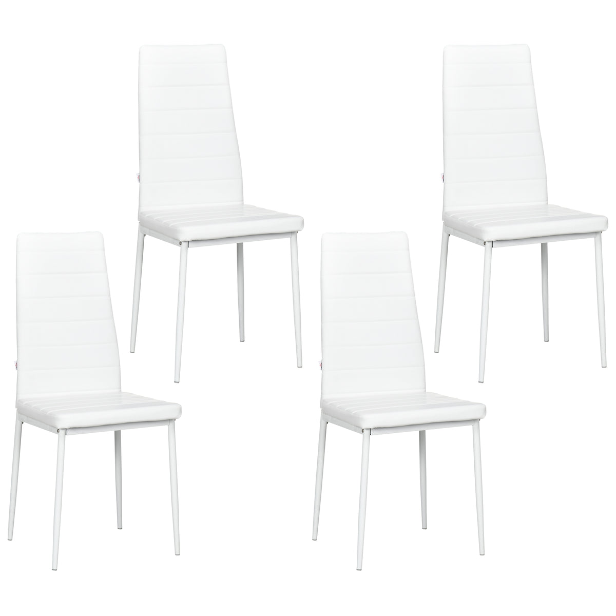 Modern White PU Leather Dining Chairs - Set of 4-Dining Chairs-DECOROLALA