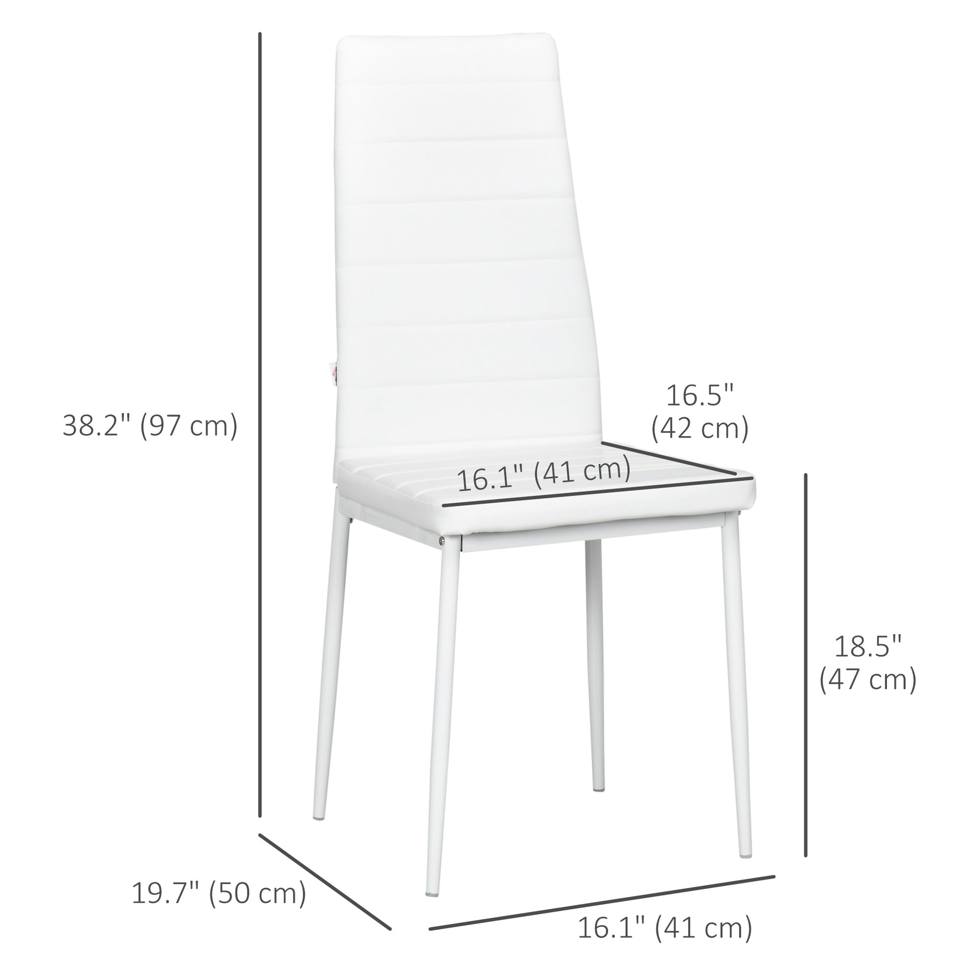 Modern White PU Leather Dining Chairs - Set of 4-Home Furnishings > Kitchen & Dining Furniture > Dining Chairs-DECOROLALA
