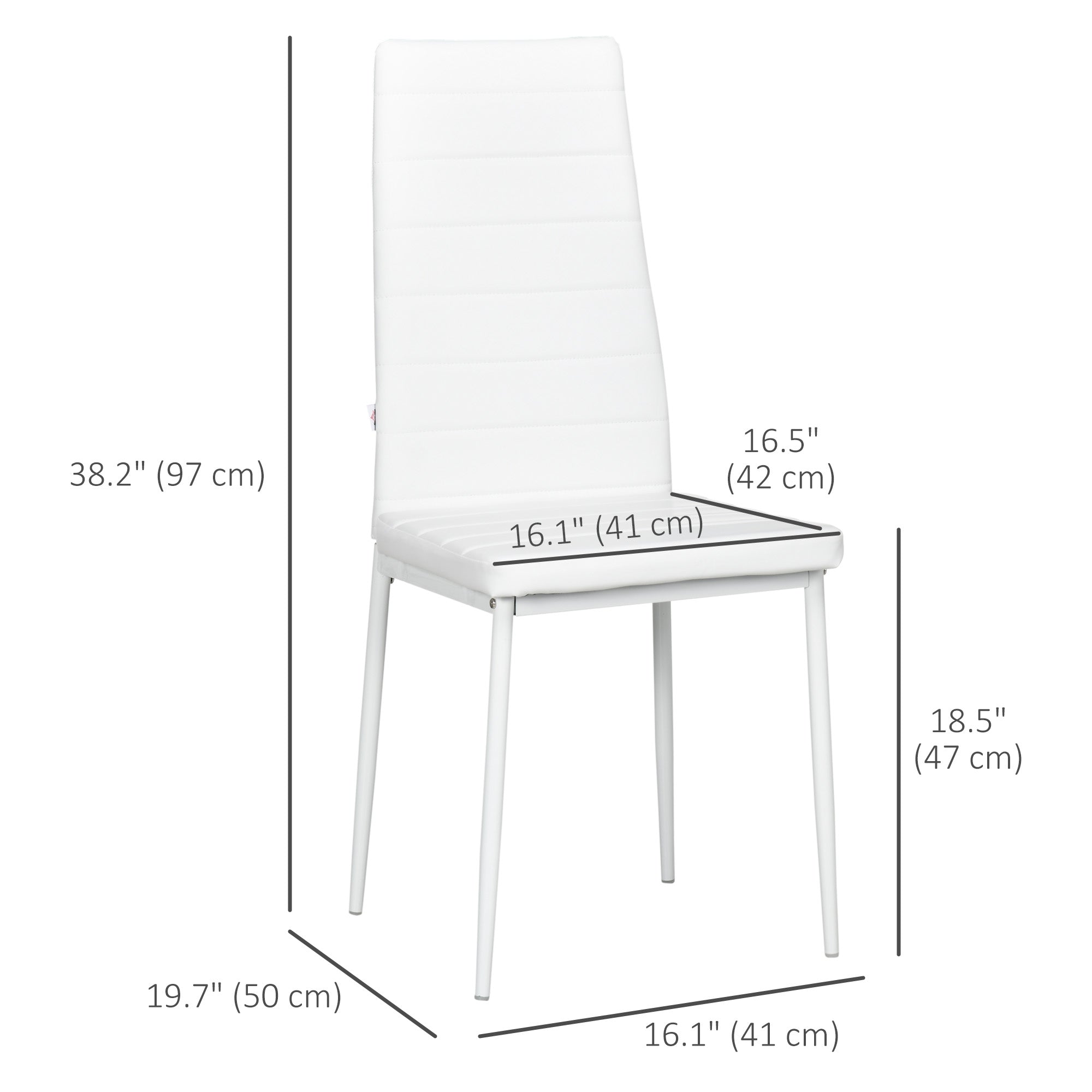 Modern White PU Leather Dining Chairs - Set of 4-Home Furnishings > Kitchen & Dining Furniture > Dining Chairs-DECOROLALA