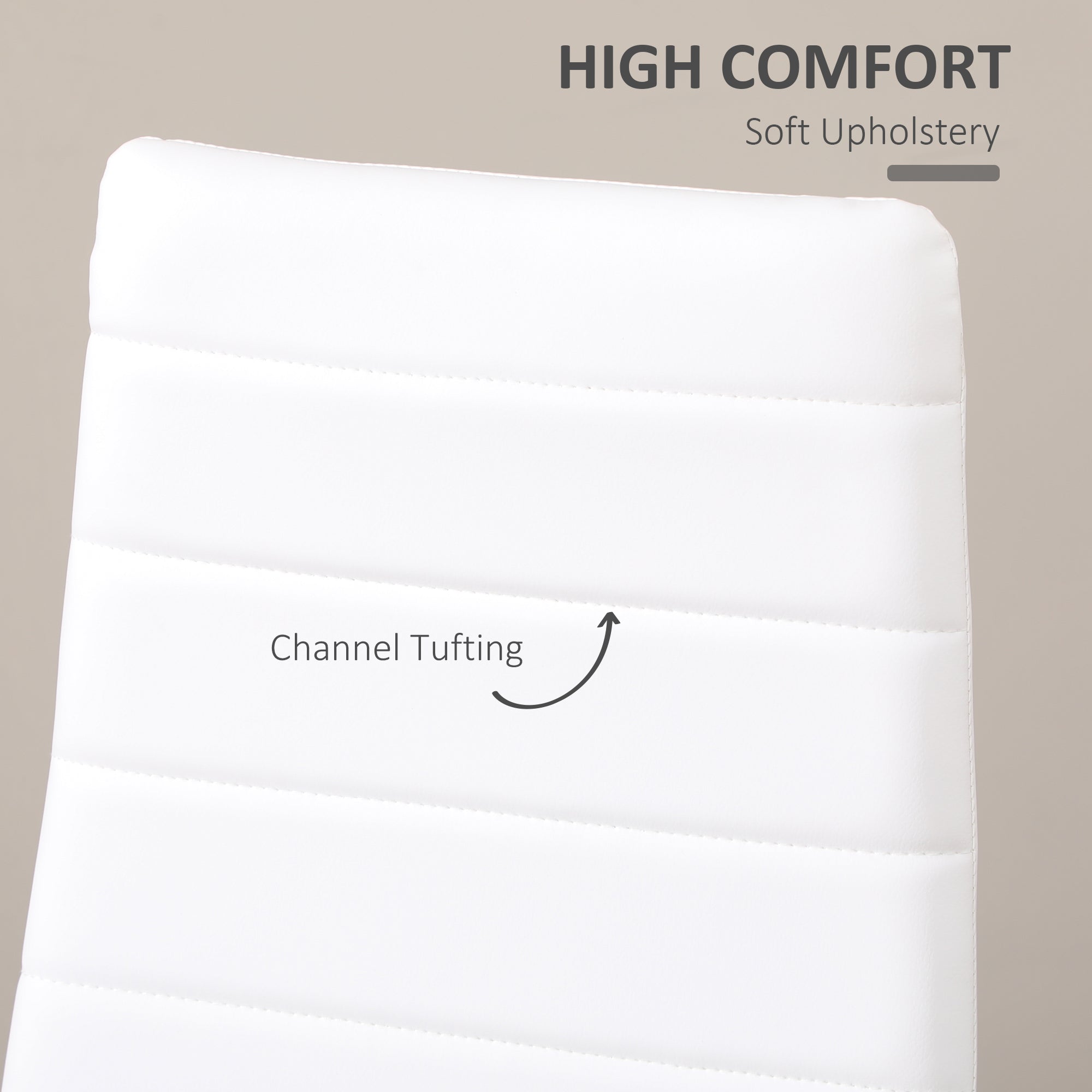 Modern White PU Leather Dining Chairs - Set of 4-Home Furnishings > Kitchen & Dining Furniture > Dining Chairs-DECOROLALA