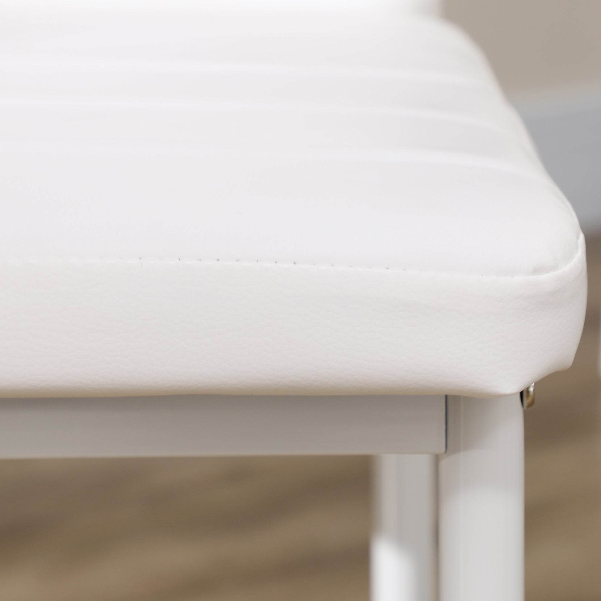 Modern White PU Leather Dining Chairs - Set of 4-Home Furnishings > Kitchen & Dining Furniture > Dining Chairs-DECOROLALA