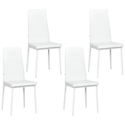 Modern White PU Leather Dining Chairs - Set of 4-Home Furnishings > Kitchen & Dining Furniture > Dining Chairs-DECOROLALA