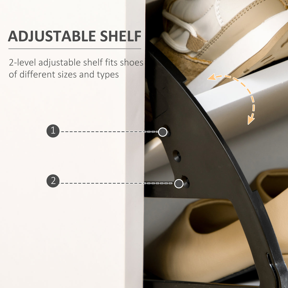 Modern White Shoe Cabinet - 12 Pair 2-Door Organizer-Home Furnishings > Storage & Organization > Shoe Storage Cabinets & Racks-DECOROLALA