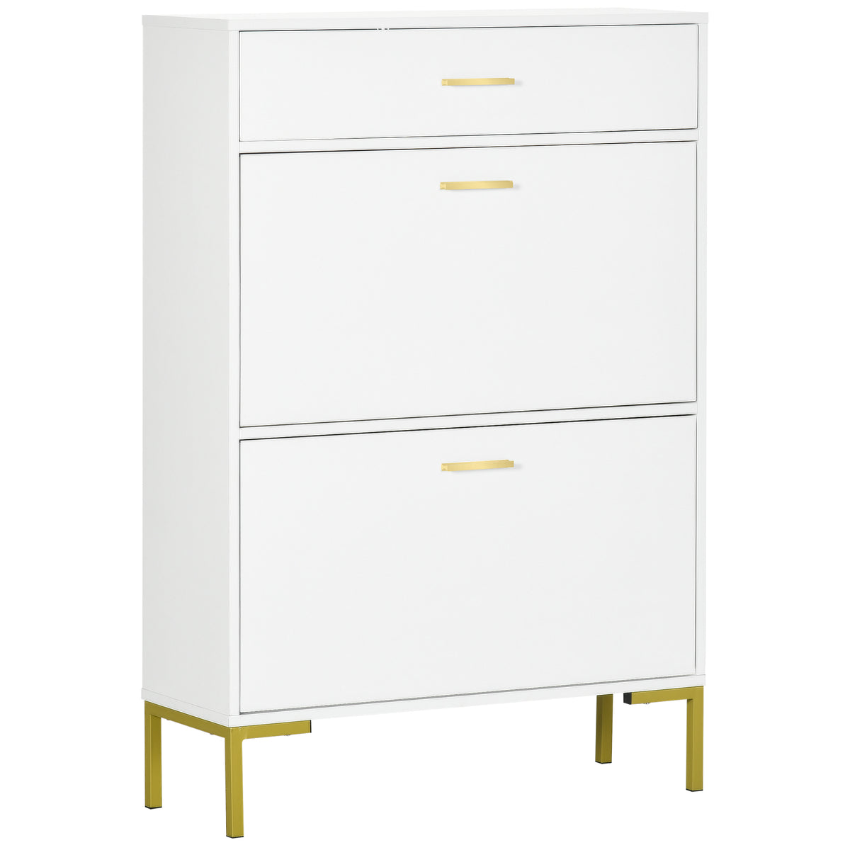 Modern White Shoe Cabinet - 12 Pair 2-Door Organizer-Home Furnishings > Storage & Organization > Shoe Storage Cabinets & Racks-DECOROLALA