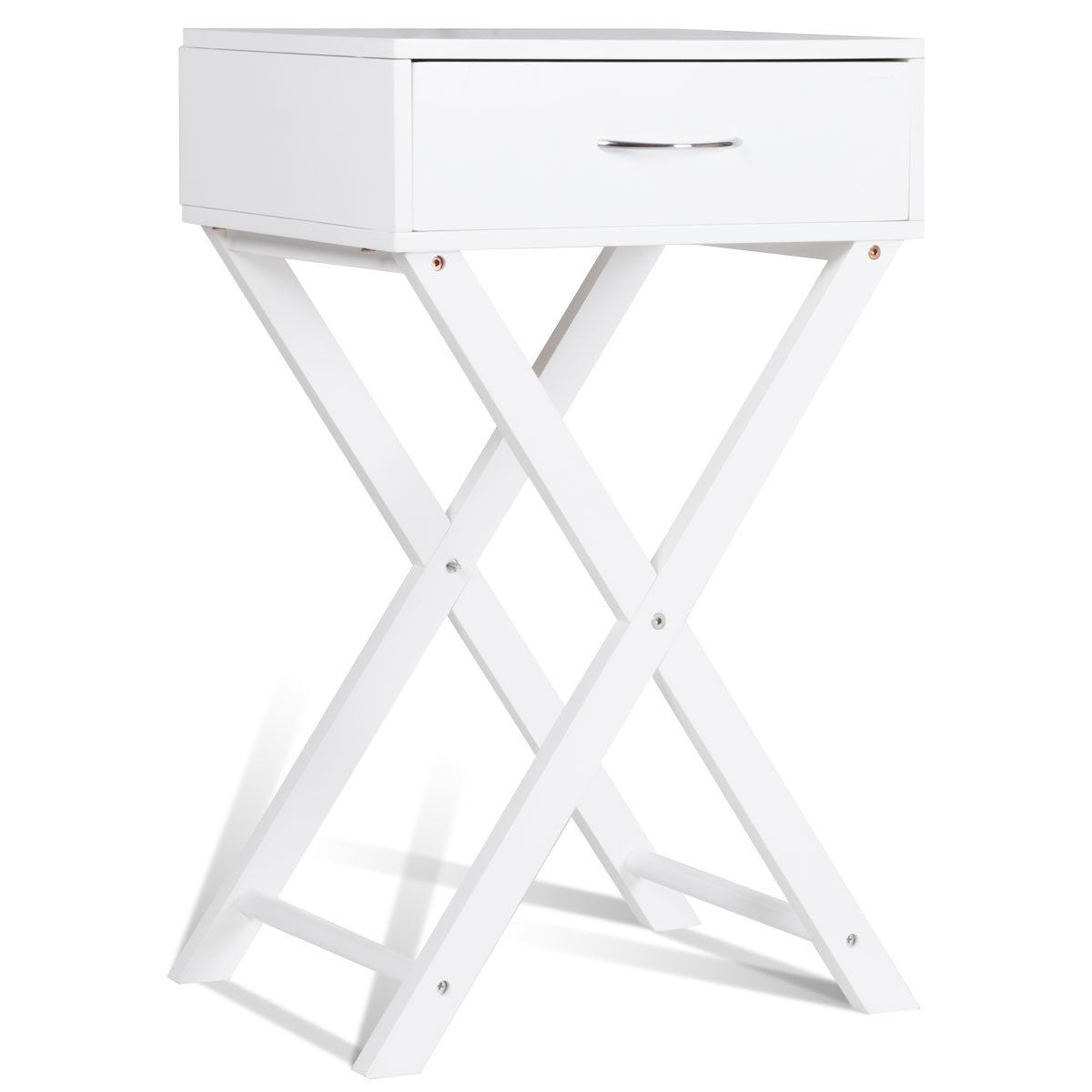 Modern X-Shape Accent Side End Table-Black-End & Side Tables-DECOROLALA