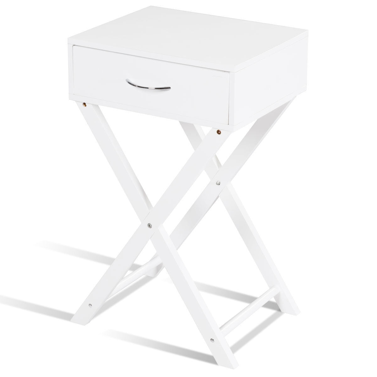Modern X-Shape Accent Side End Table-Black-End & Side Tables-DECOROLALA