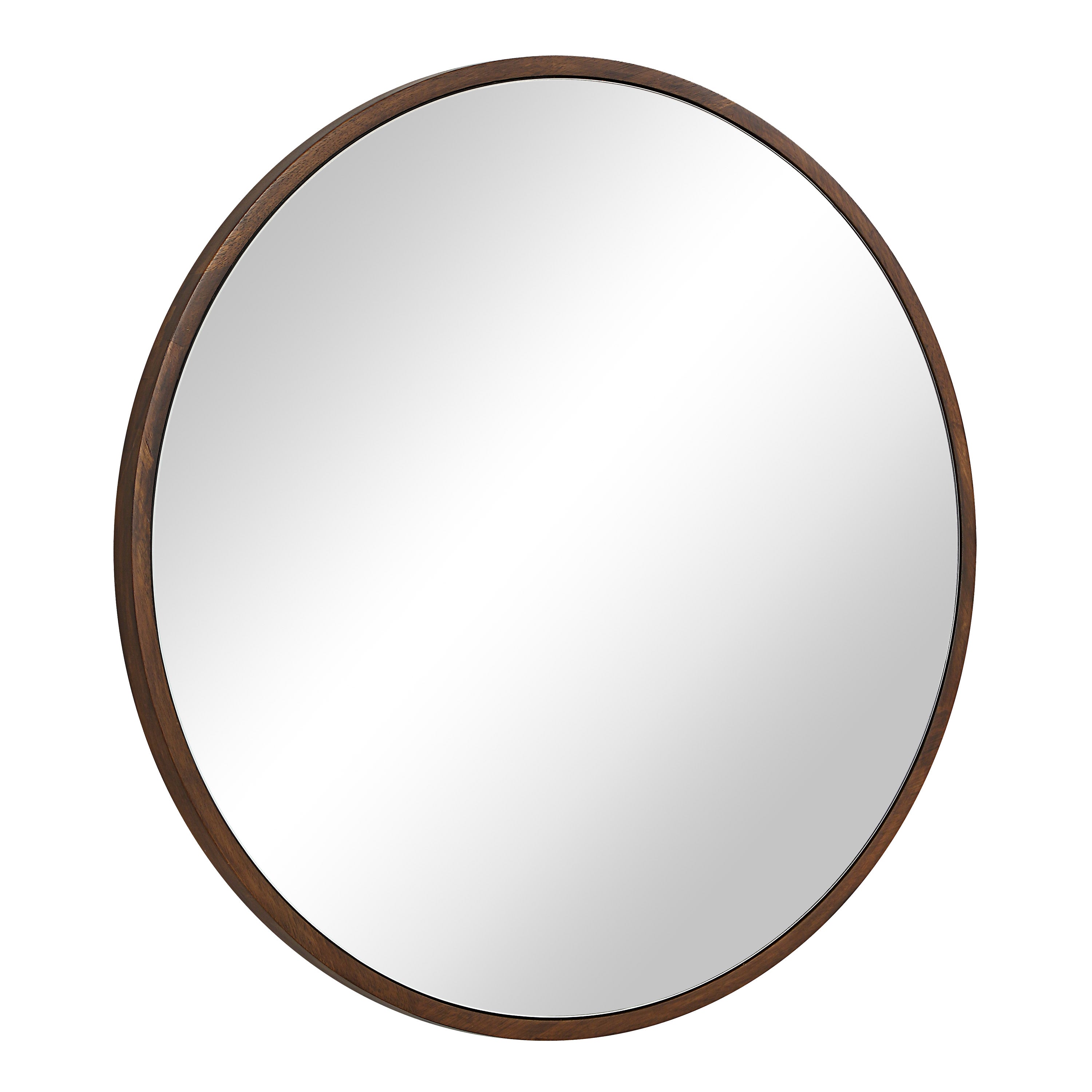 Modi 30" H x 30" W Wall Mirror, Brown-Mirror-DECOROLALA