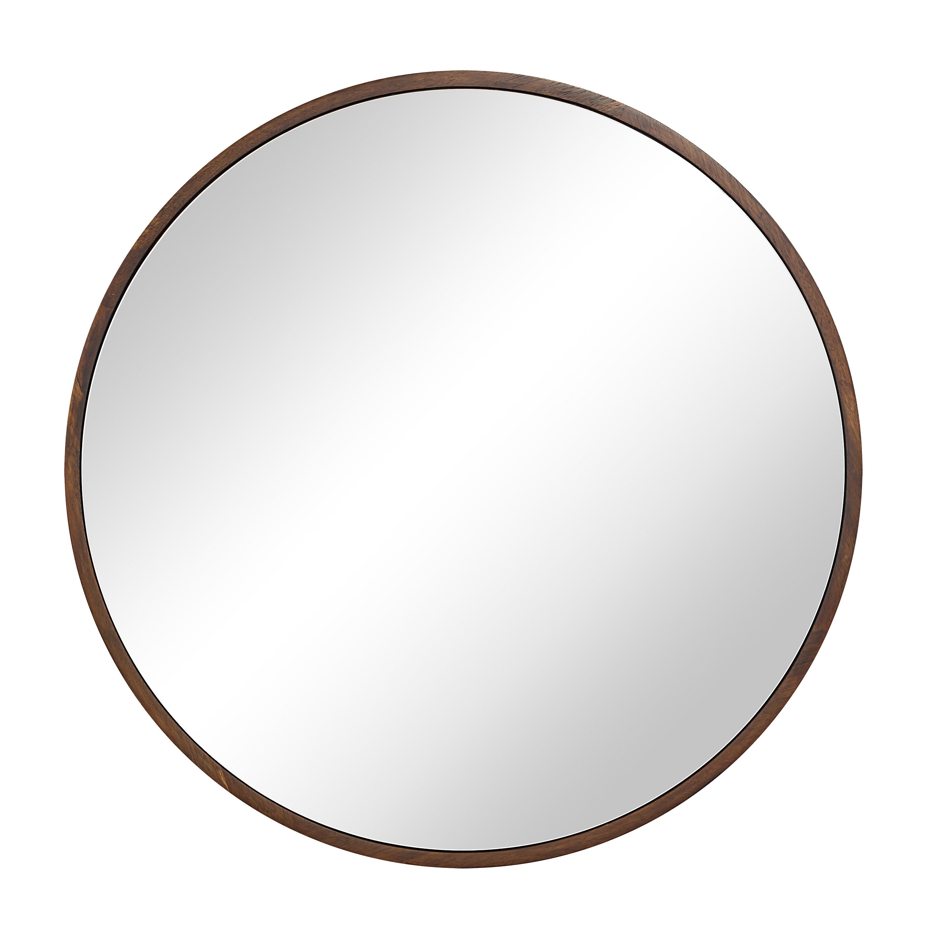 Modi 30" H x 30" W Wall Mirror, Brown-Mirror-DECOROLALA