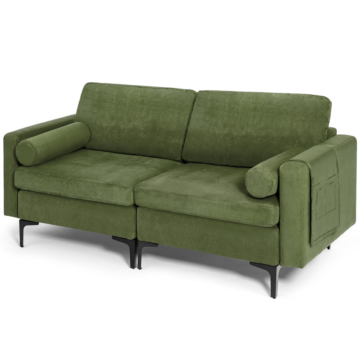 Modular 2-seat/3-Seat/4-Seat L-shaped Sectional Sofa Couch with Reversible Chaise and Socket USB Ports-2-Seat-Sofas & Loveseats-DECOROLALA