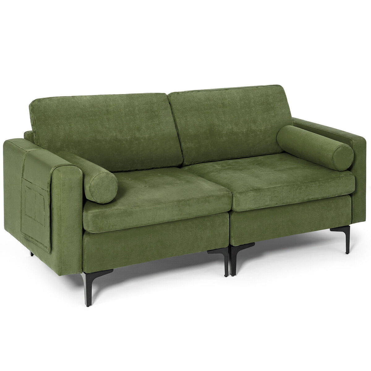 Modular 2-seat/3-Seat/4-Seat L-shaped Sectional Sofa Couch with Reversible Chaise and Socket USB Ports-2-Seat-Sofas & Loveseats-DECOROLALA