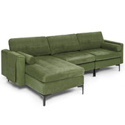 Modular 2-seat/3-Seat/4-Seat L-shaped Sectional Sofa Couch with Reversible Chaise and Socket USB Ports-3-Seat L-shaped-Sofas & Loveseats-DECOROLALA