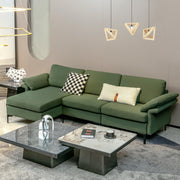 Modular L-Shaped Sectional Sofa with Storage & USB - Army Green-Sofas & Loveseats-DECOROLALA