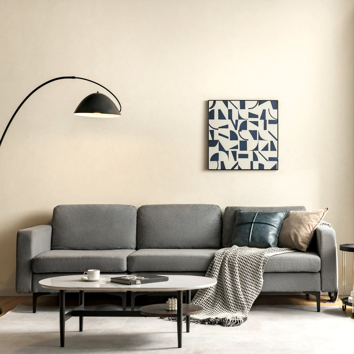 Modular L-shaped Sectional Sofa with Reversible Chaise - Dark Gray-Sofas & Loveseats-DECOROLALA