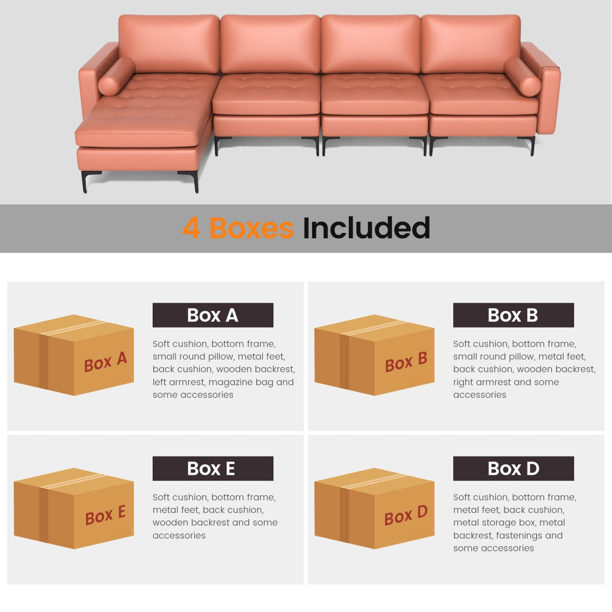Modern L-Shaped Sectional Sofa - Pink Suede with USB Ports-Sofas & Loveseats-DECOROLALA