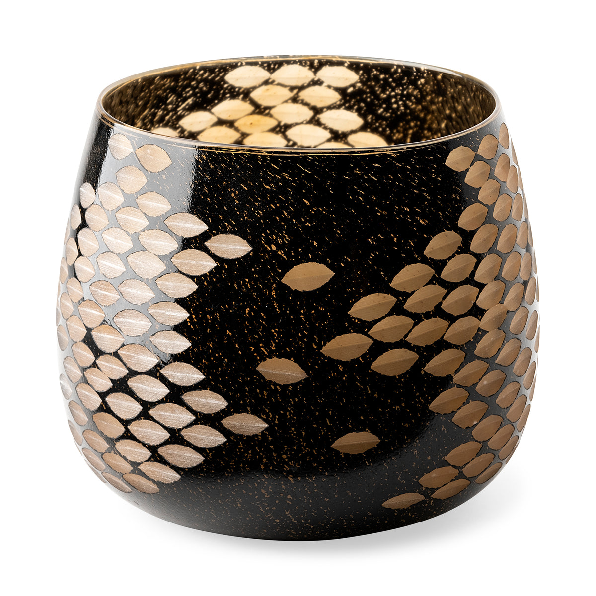 Mojave Large Glass Vase - Black and Gold-Vases-DECOROLALA