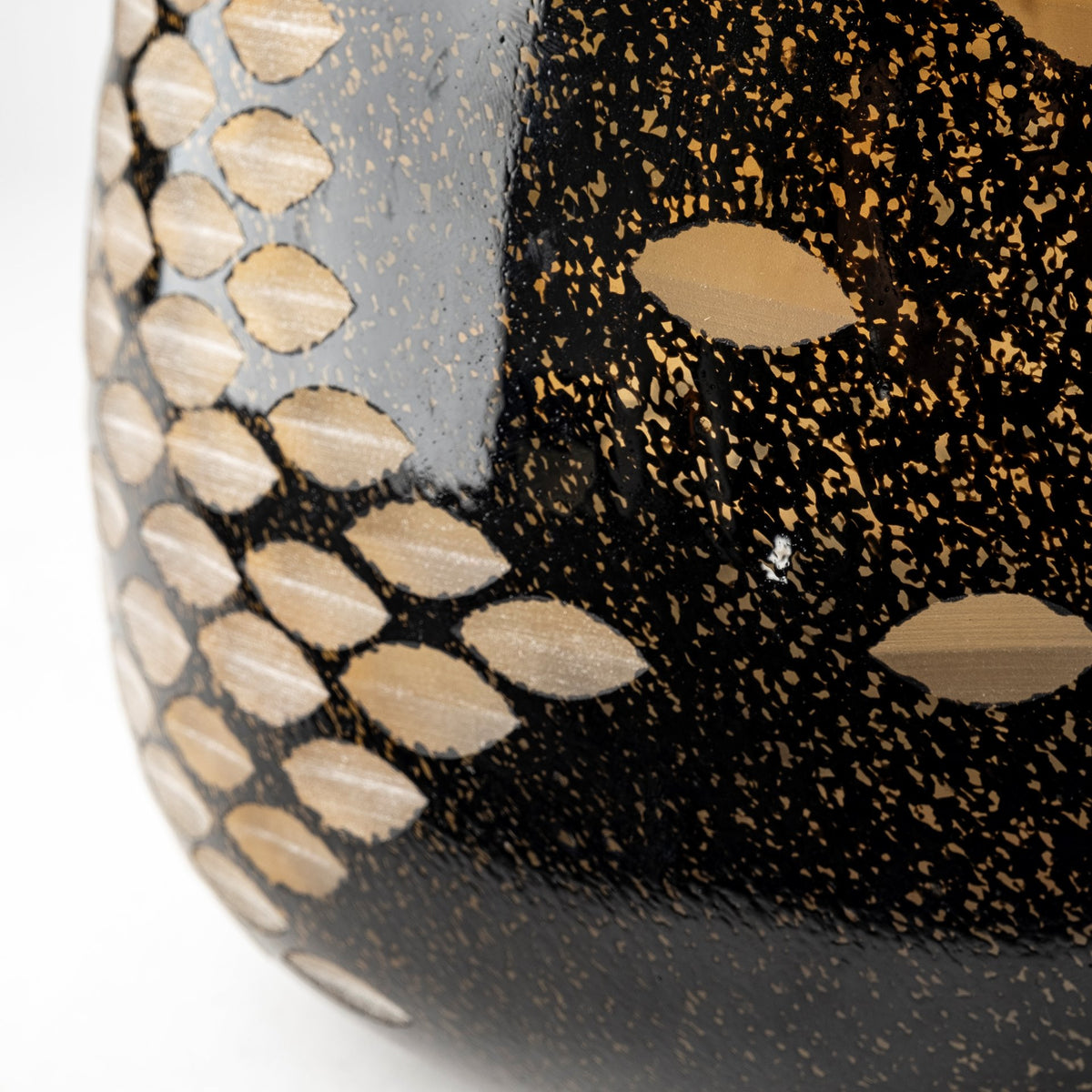 Mojave Small Black and Gold Detail Glass Vase-Vase-DECOROLALA
