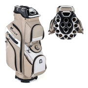 Molded Lock Top Golf Cart Bag with 14-Way Full Length Dividers and 11 Pockets-Khaki-Golf-DECOROLALA