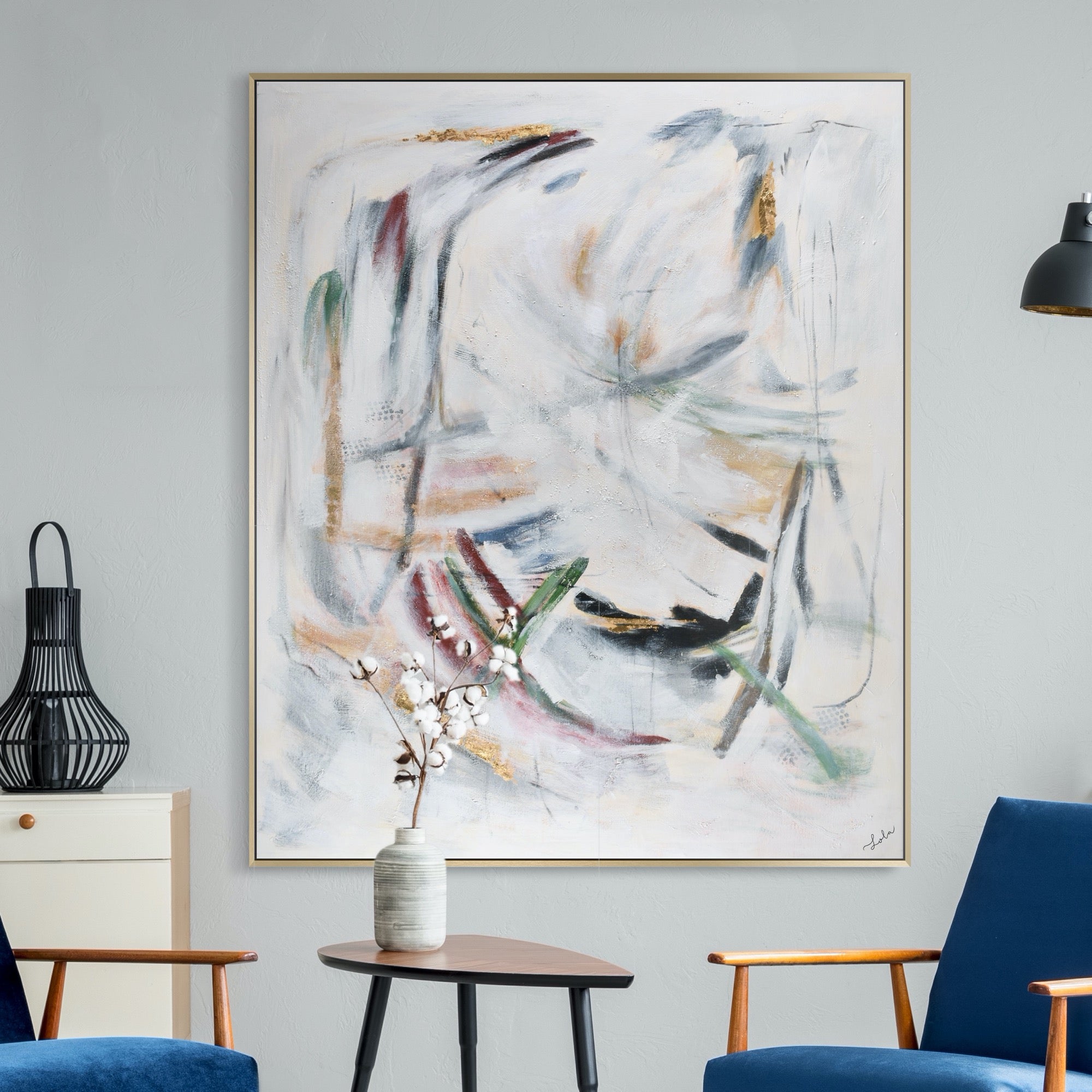 Moldova 50" Wide Canvas Art, Off-white-Canvas Art-DECOROLALA