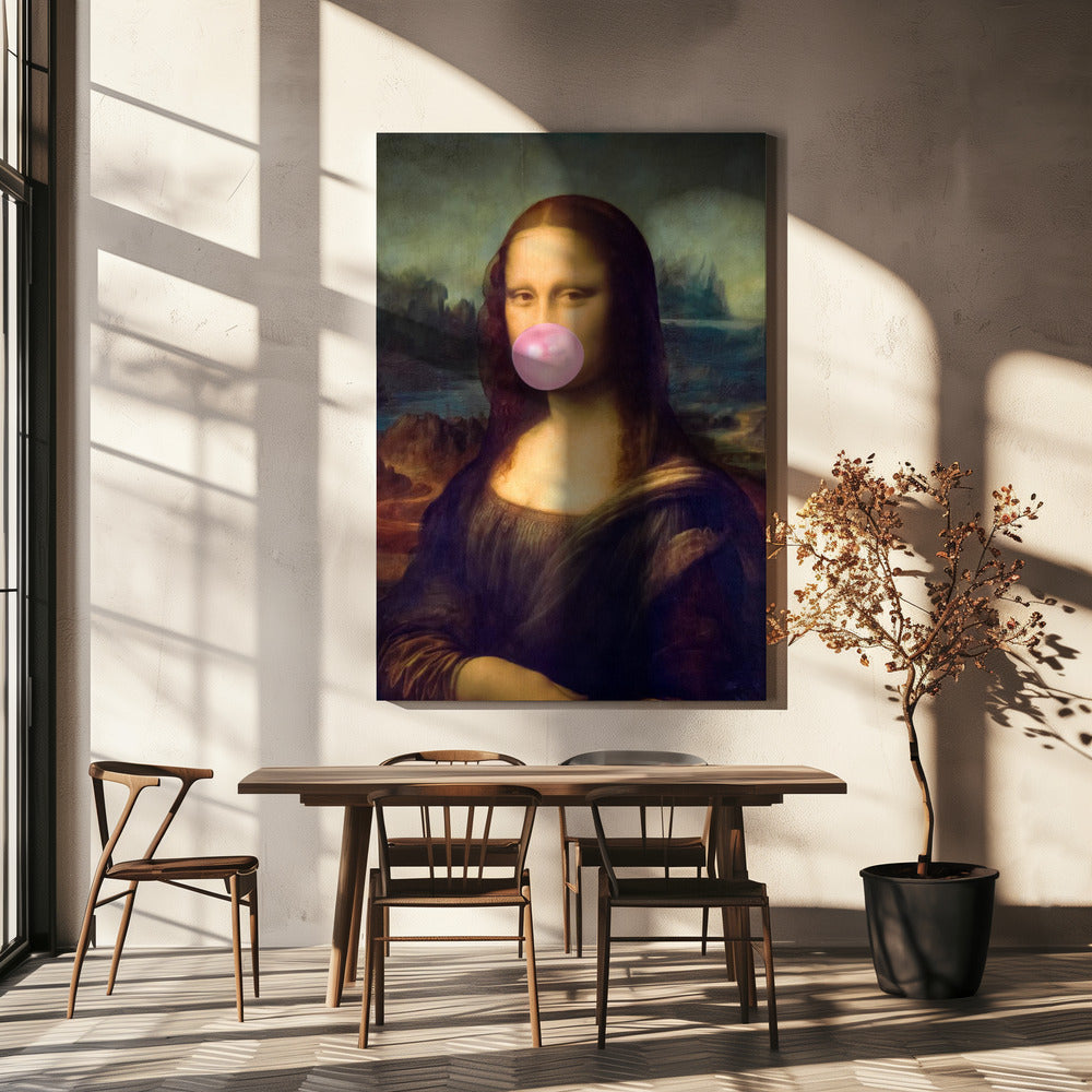 Mona Lisa Bubble Gum Wall Art by Taudalpoi-Canvas Print-DECOROLALA