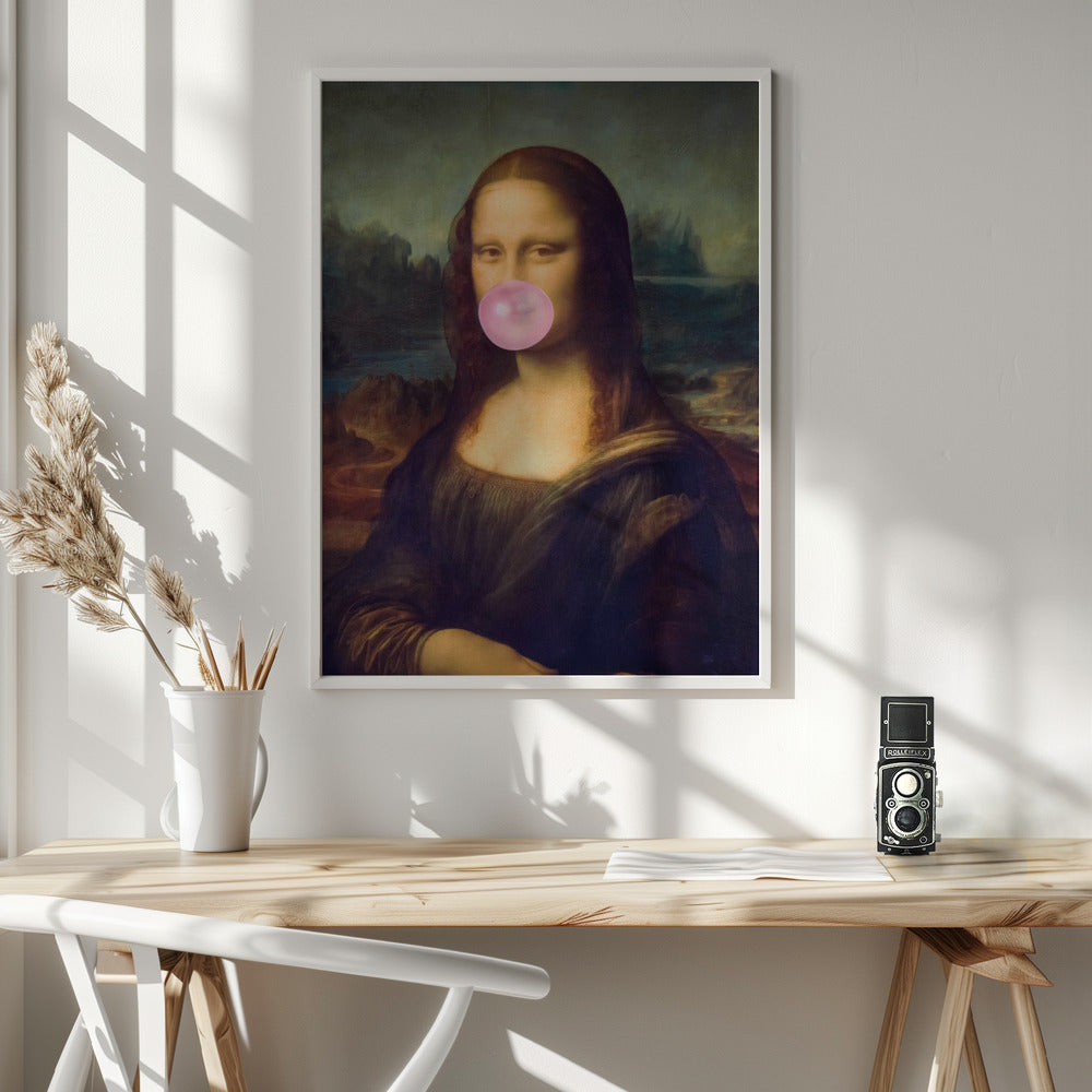 Mona Lisa Bubble Gum Wall Art by Taudalpoi-Canvas Print-DECOROLALA