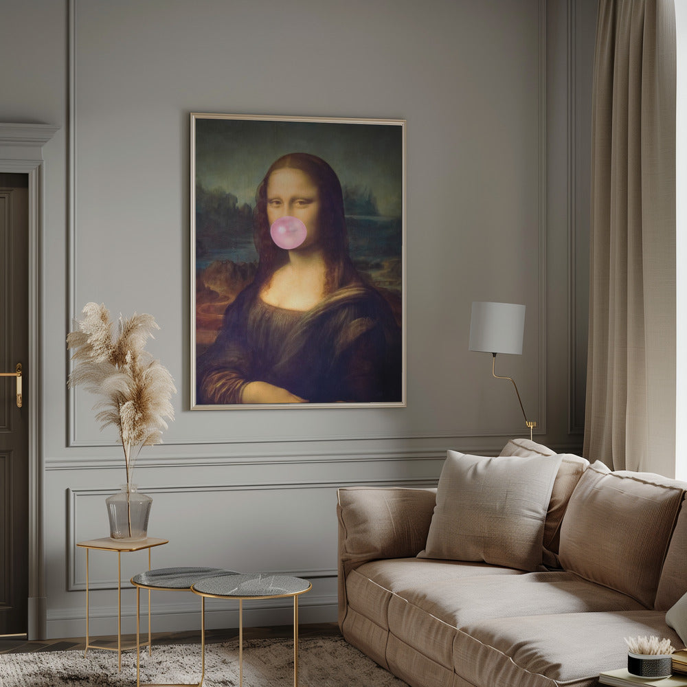 Mona Lisa Bubble Gum Wall Art by Taudalpoi-Canvas Print-DECOROLALA